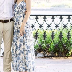 Blue and White Floral Dress